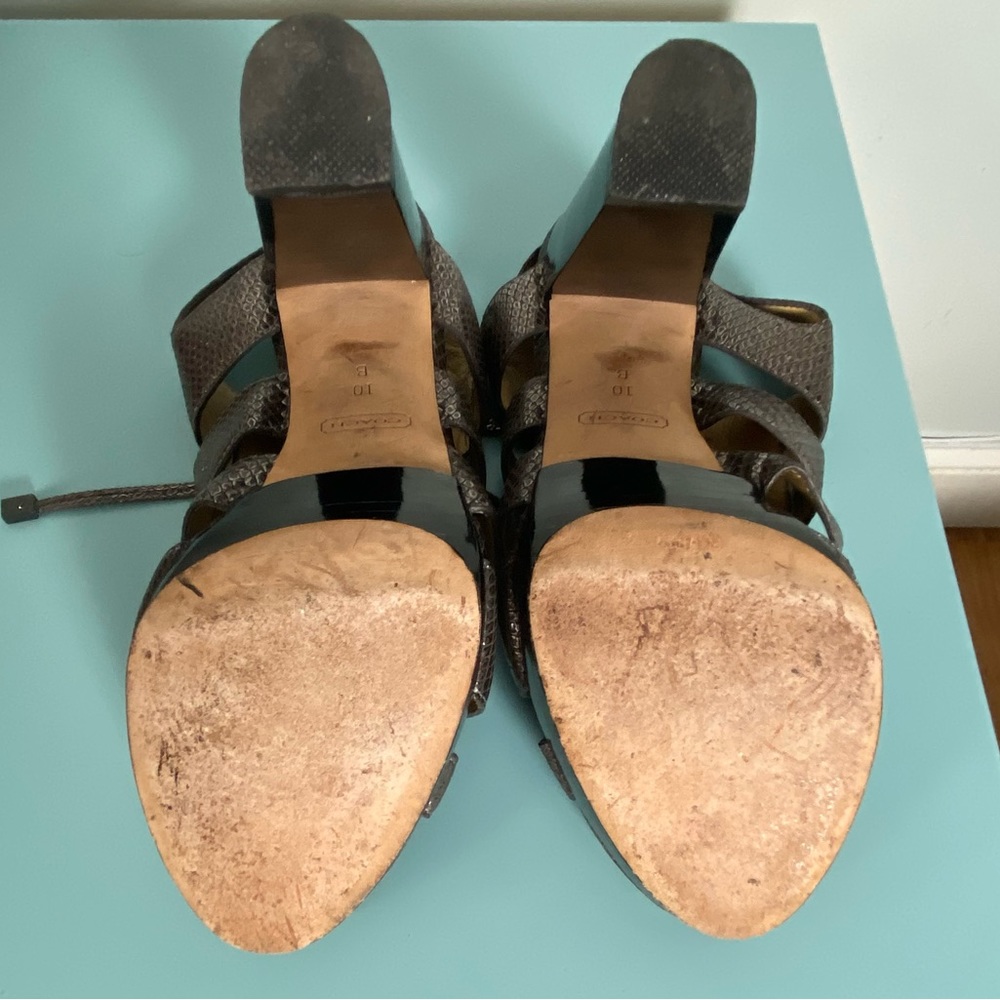 Coach Gray and Silver Sandals with Sleek Design - Picture 8 of 11
